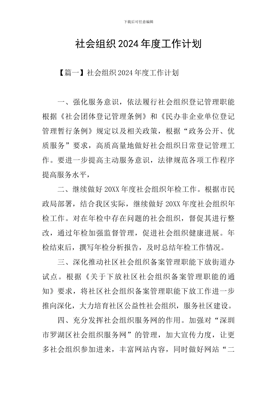 社会组织2021年度工作计划_第1页