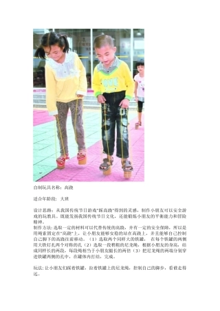 自制玩具-山西省晋城市阳电幼儿园李璐璐