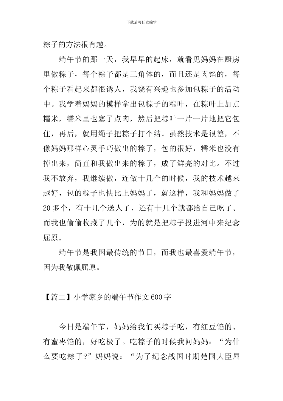 小学家乡的端午节作文600字_第2页