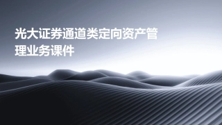 光大证券通道类定向资产管理业务课件