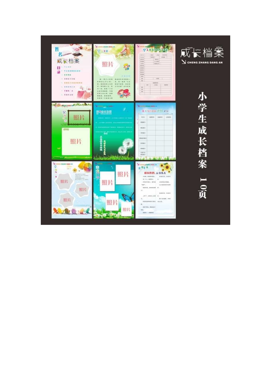 学生成长档案设计模板_第1页