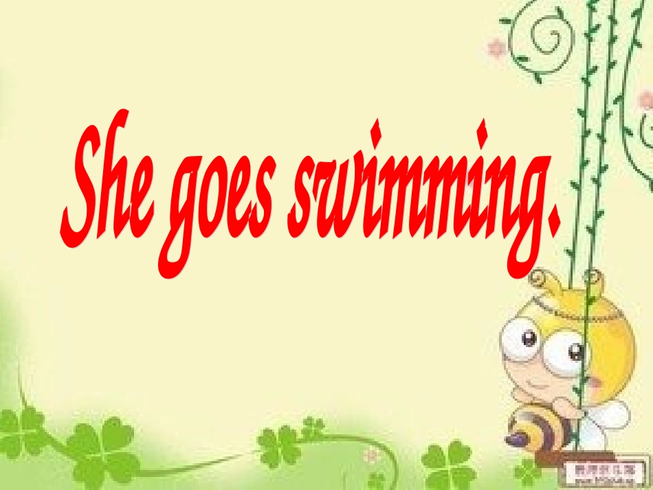 一年级起点二年级上册M8U1_She_goes_swimming_第1页