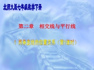 21两条直线的位置关系（一）