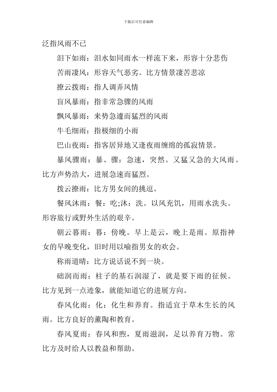 小学语文基础知识点整理：形容雨的四字成语_第2页