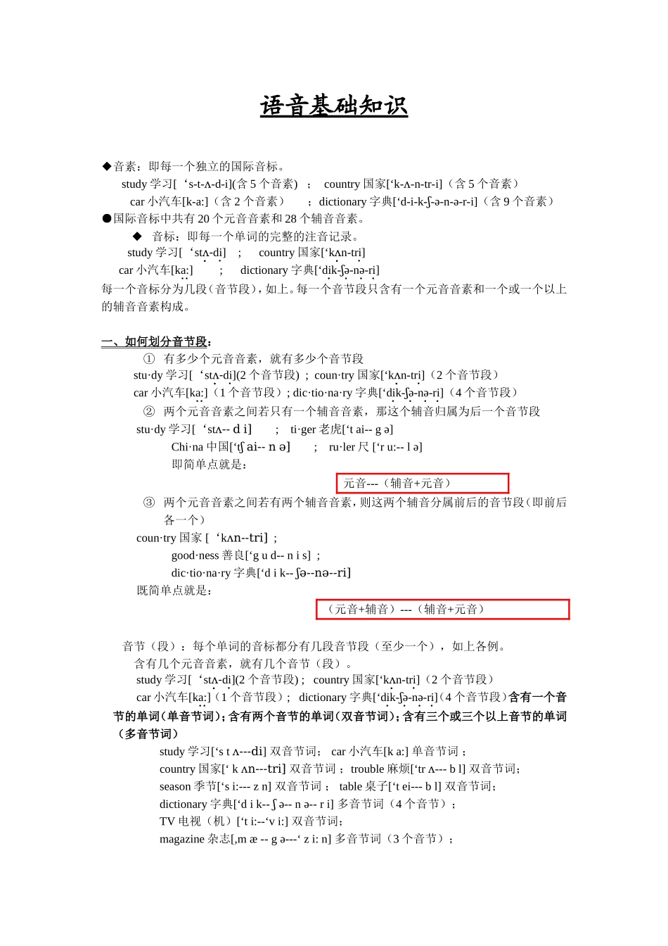 语音基础知识(非常有用)_第1页