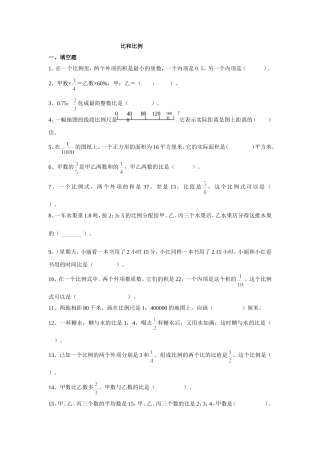 比和比例经典习题