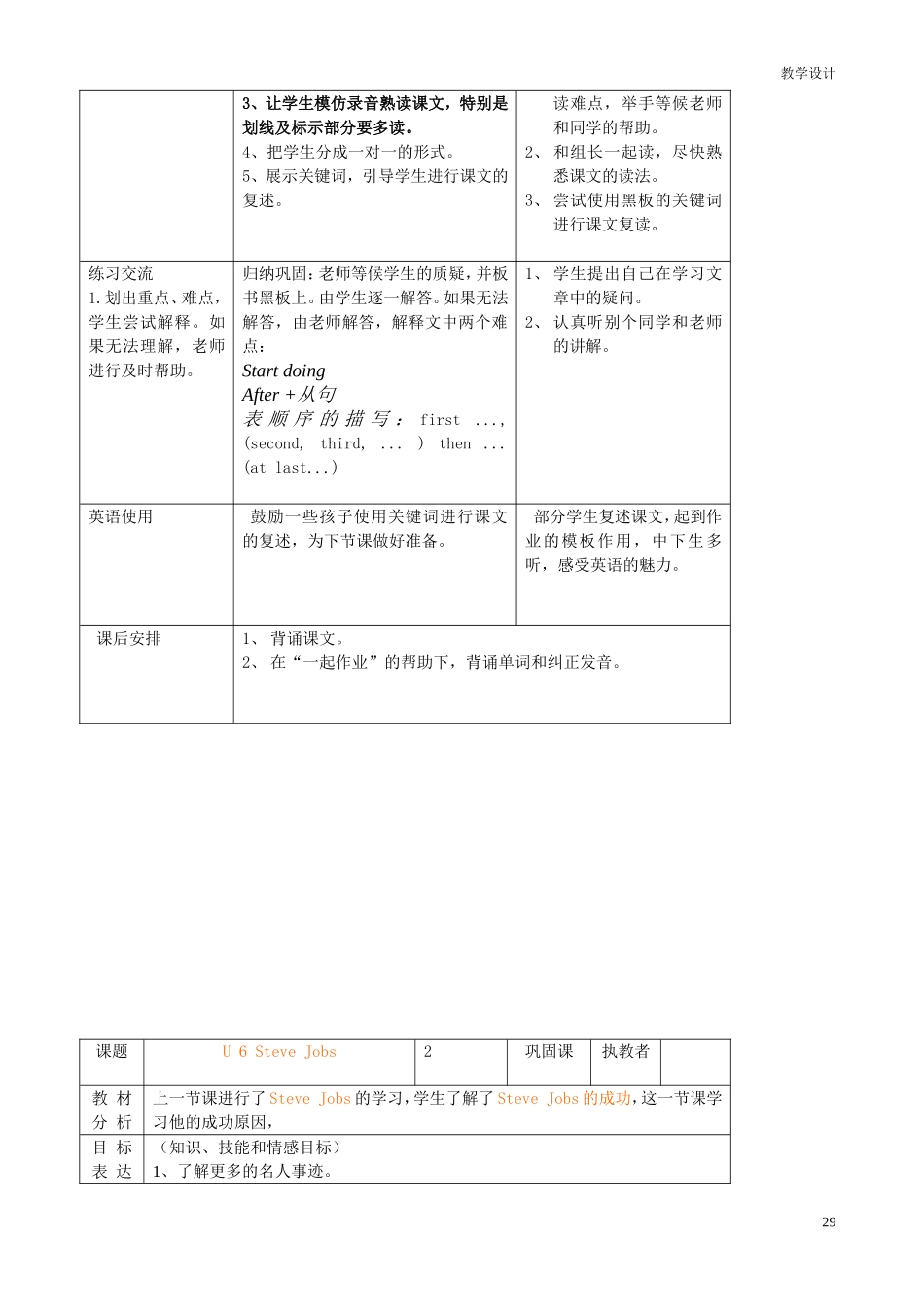 六年级U6SteveJobs教学设计_第2页
