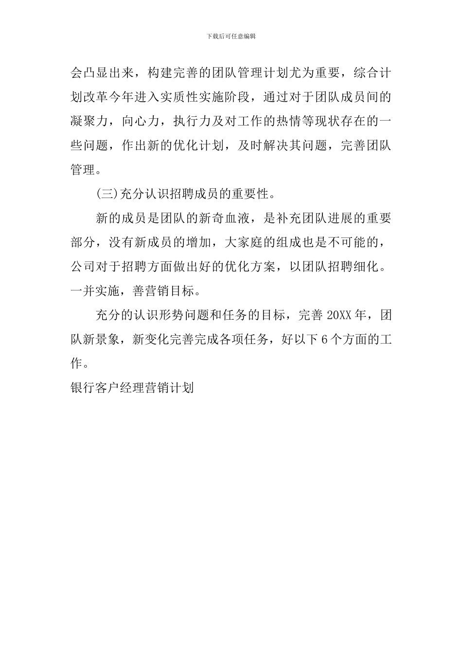 银行客户经理营销计划_第2页