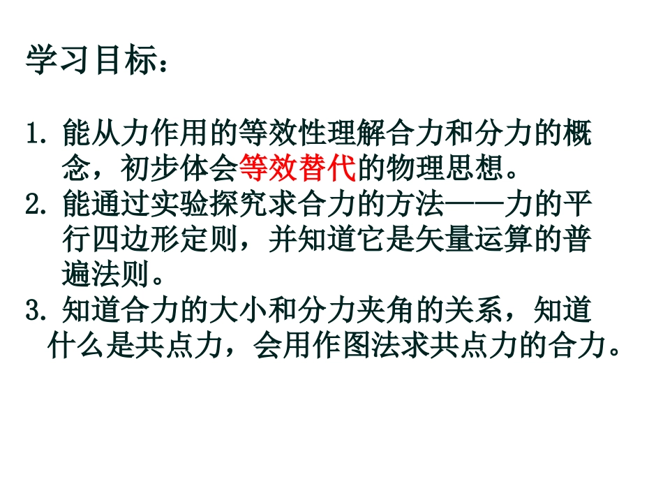 [中学联盟]云南省镇康县第一中学高中物理（必修1）《34力的合成》课件（共16张PPT）_第2页
