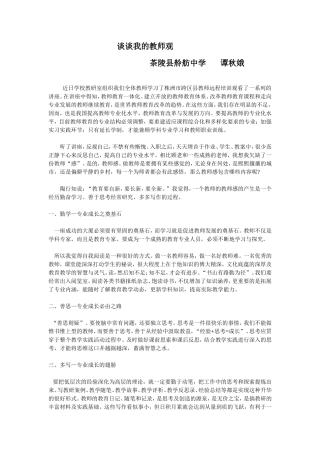谈谈我的教师观