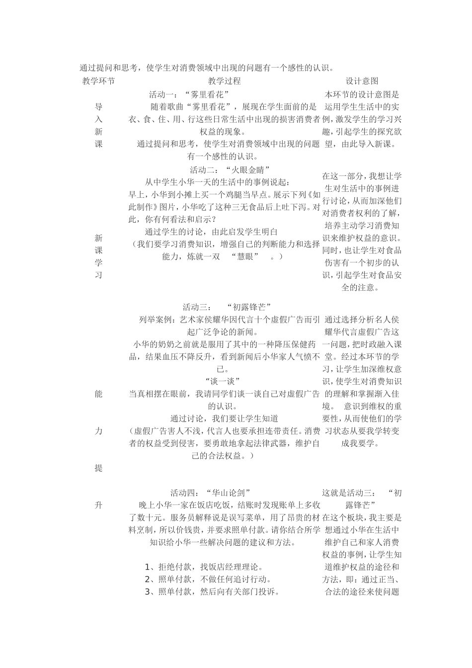 第八课第二框《维护消费者权益》说课_第2页