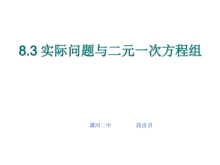 实际问题与二元一次方程组（1） (2)