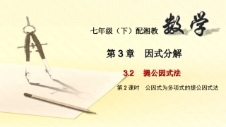 32　提公因式法第二课时