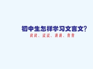 中考语文复习专题课件 文言文阅读