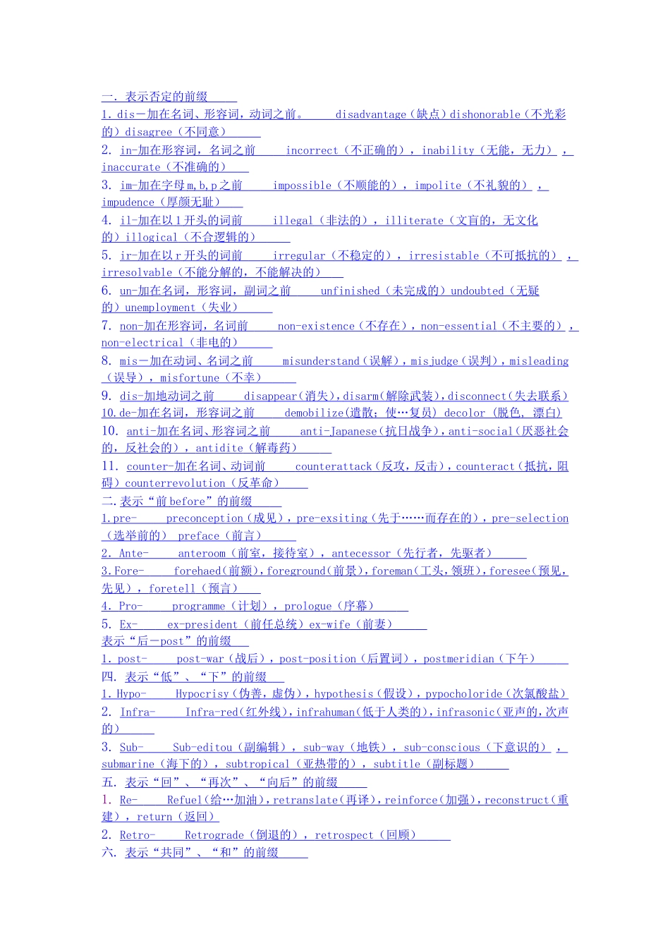 英语前后缀大全_第1页