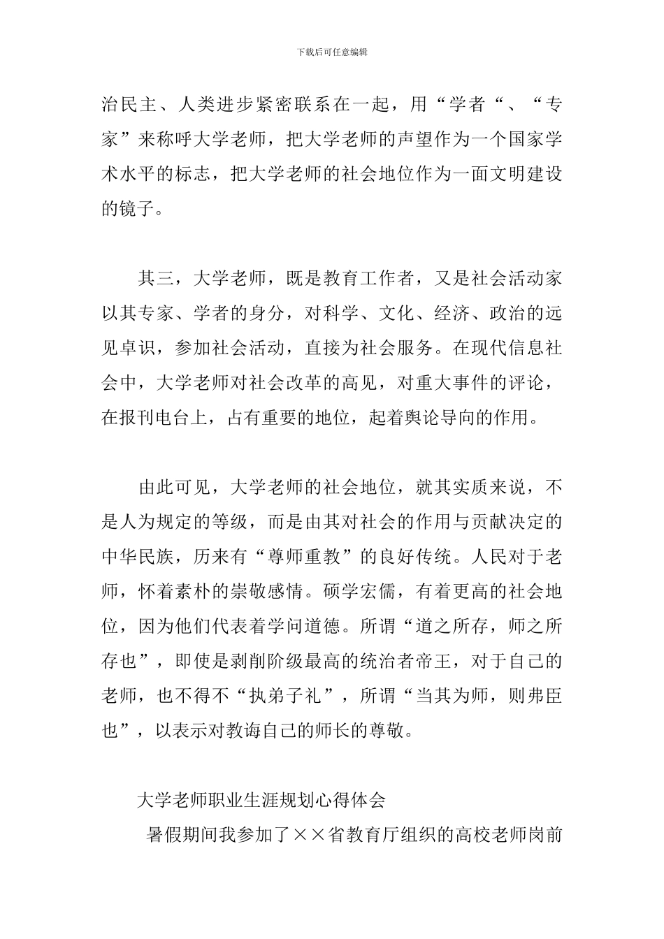 大学教师职业生涯规划心得体会三篇_第3页