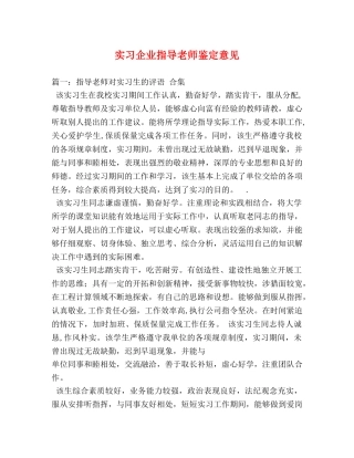 实习企业指导老师鉴定意见 (2) 