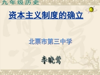 资本主义制度的确立