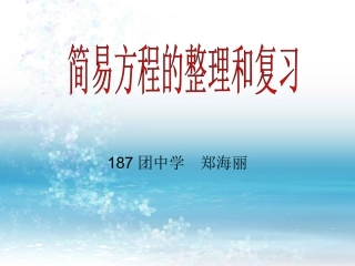 简易方程说课