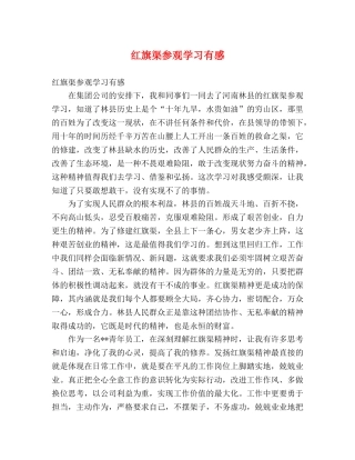 红旗渠参观学习有感 