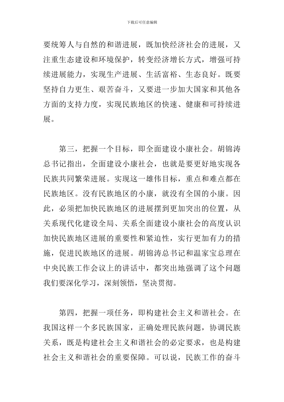 2024民族工作会议精神心得体会_第3页