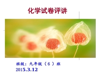 化学试卷评讲