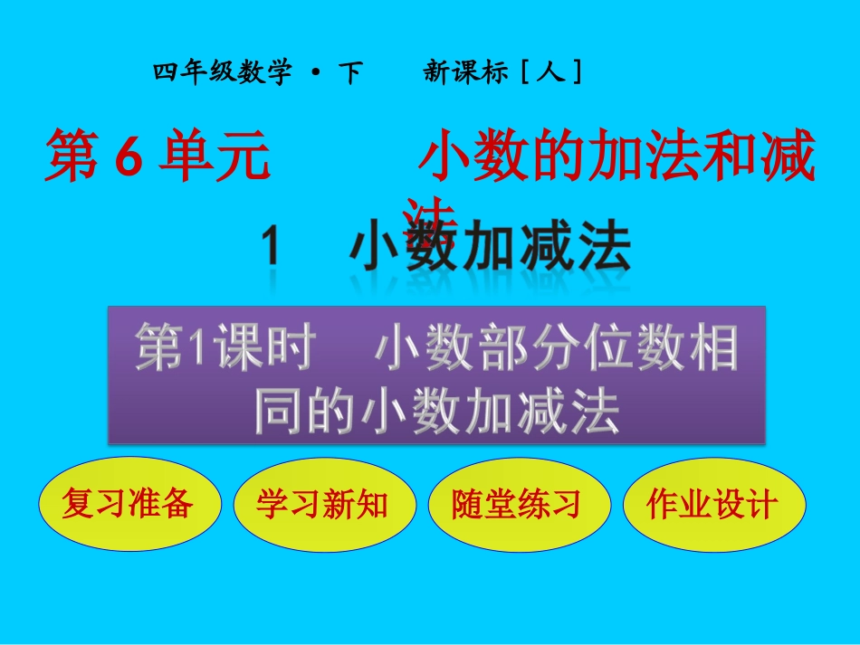 1小数部分位数相同的小数加减法_第1页