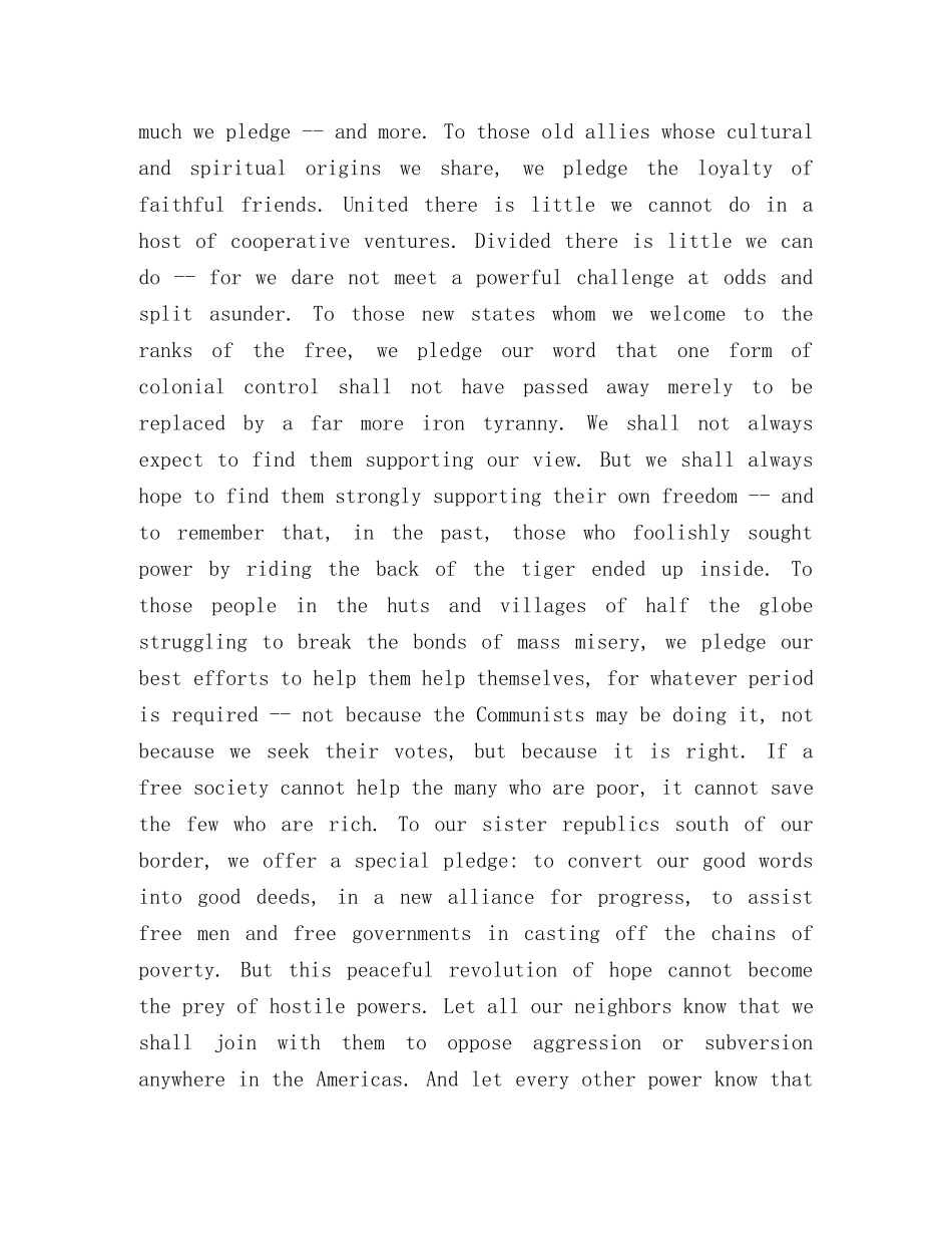 英语就职演说稿——Inaugural Address _第2页