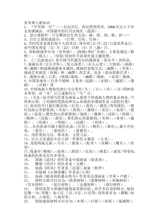 美术第七册知识