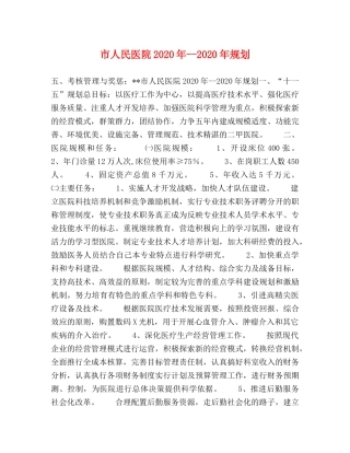 市人民医院2024年--2024年规划 