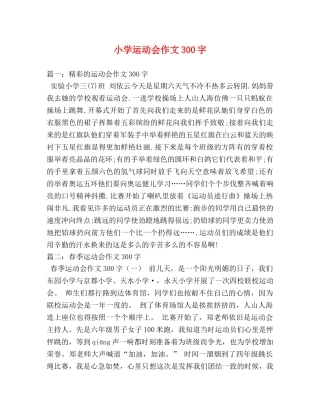 小学运动会作文300字 