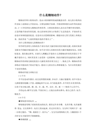 什么是精细动作