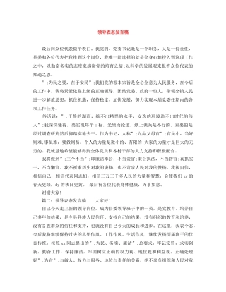 领导表态发言稿 