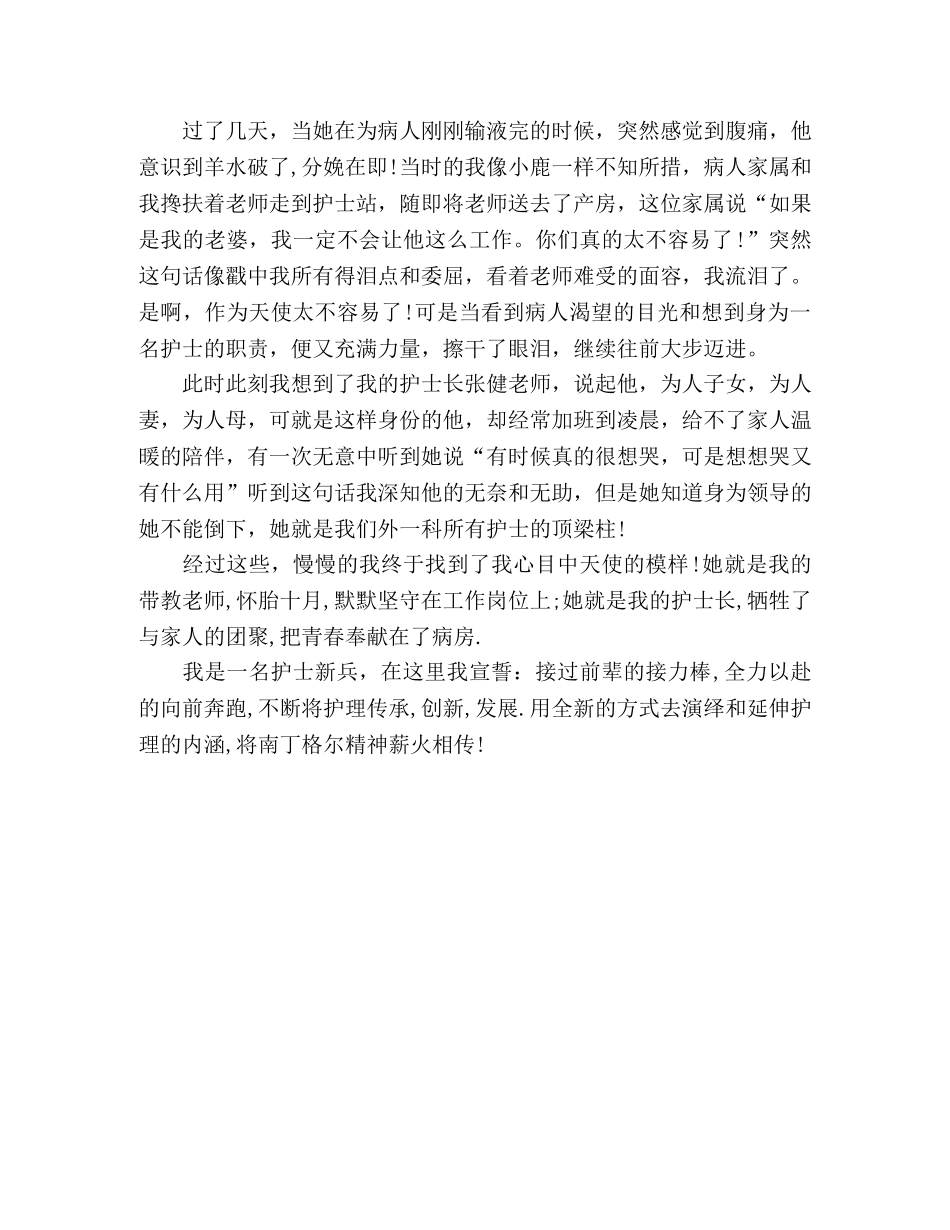 优秀演讲稿护士新兵 _第2页
