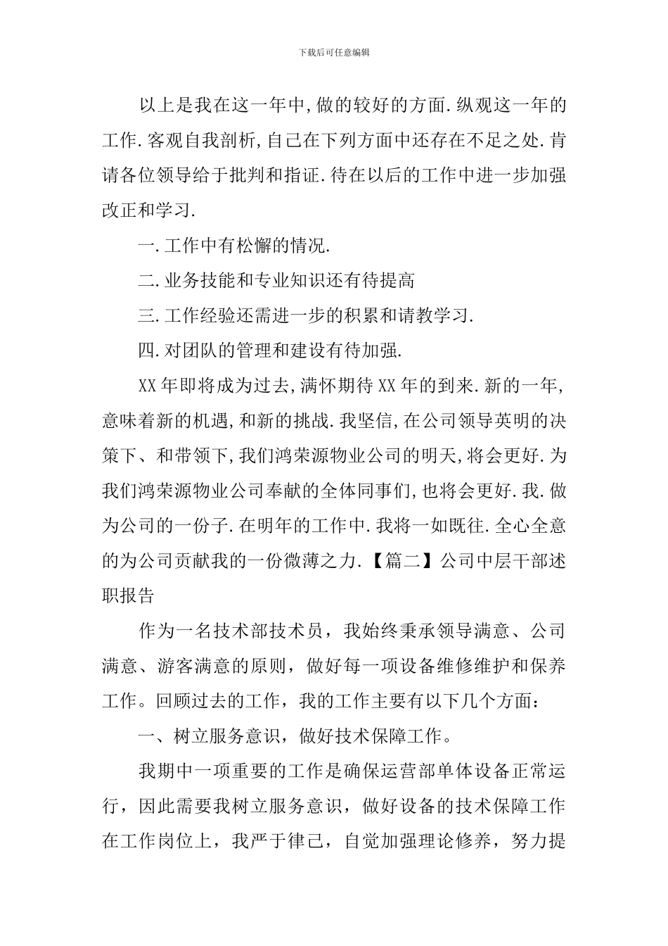 公司中层干部述职报告_第3页