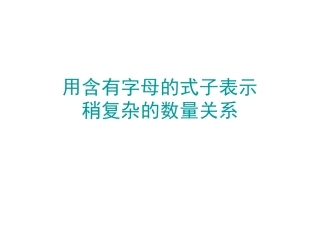 含有字母的式子