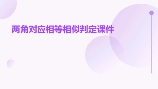 两角对应相等相似判定课件