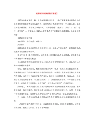 竞聘副科级演讲稿【精选】 