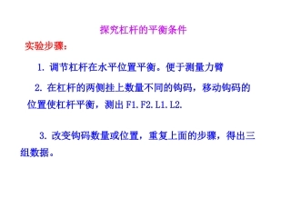 杠杆的平衡条件