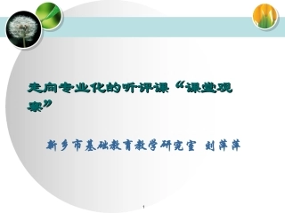 走向专业的听评课课堂观察课件