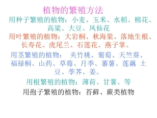 植物的繁殖方法