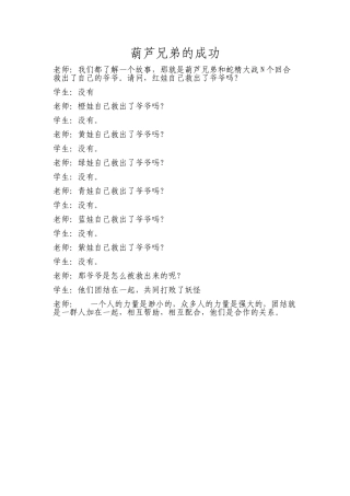 葫芦兄弟的成功