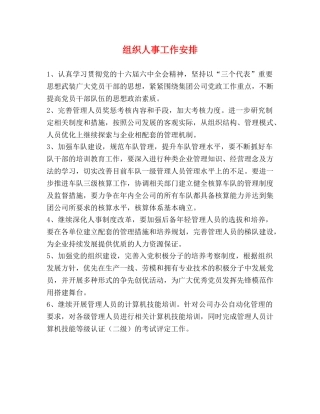 组织人事工作安排 