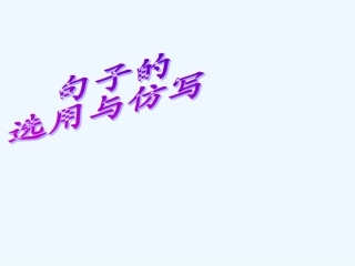 中考语文复习专题课件 句子的选用与仿写