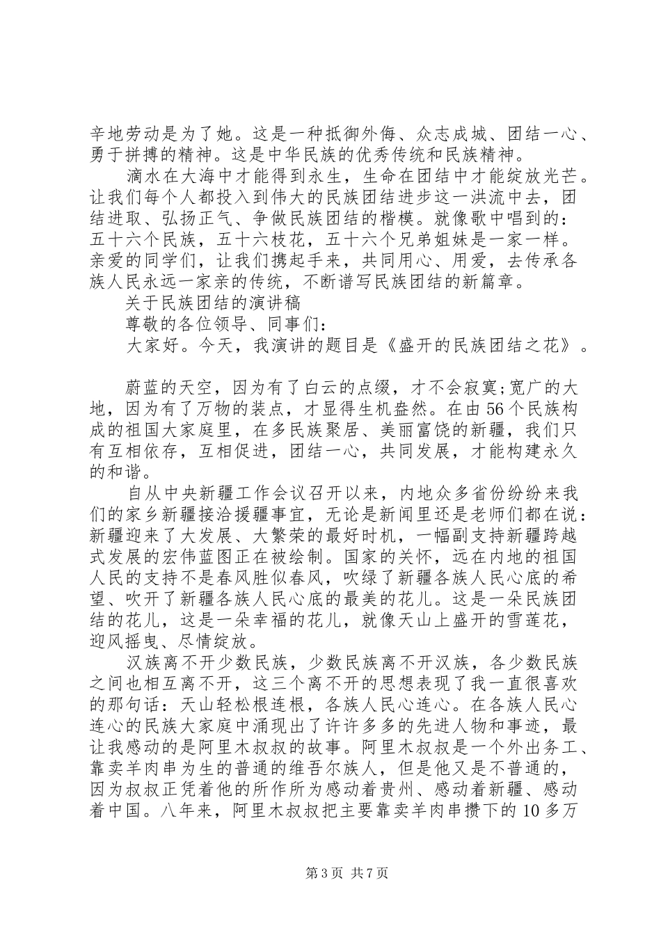 关于民族团结的演讲优秀_第3页