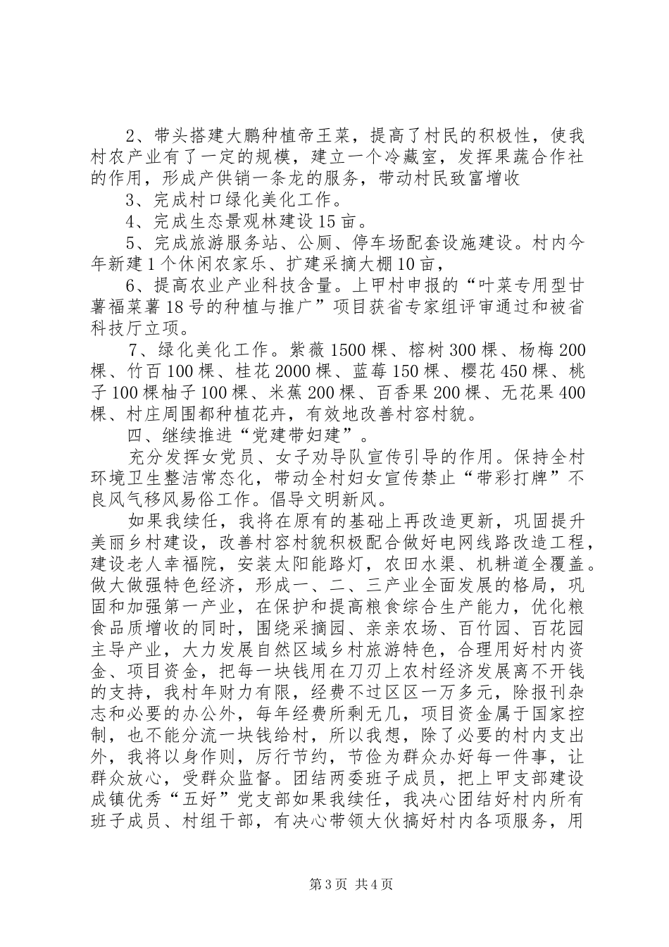 村书记竞选演讲稿《勇立潮头敢担当全心全意谋发展》_第3页