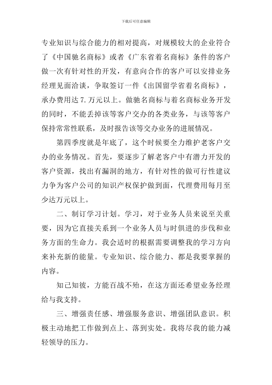 业务员销售工作计划表2024_第2页