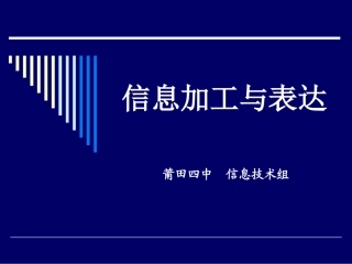信息加工与表达