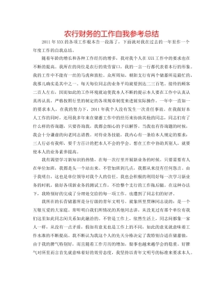农行财务的工作自我参考总结 
