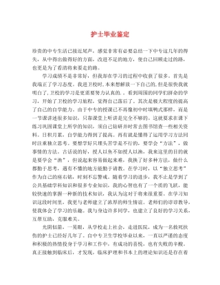 护士毕业鉴定 